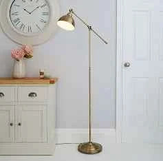Modern floor standing lamp promoting eco-friendly collect and recycle service for sustainable disposal