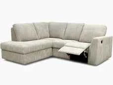 Reclining corner sofa with integrated reclining systems being collected for recycling service