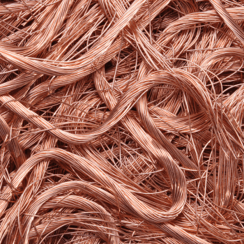 Close-up of copper wire strands